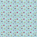 Tissu coton imprimé fleuri fond bleu