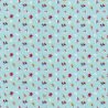Tissu coton imprimé fleuri fond bleu