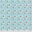 Tissu coton imprimé fleuri fond bleu