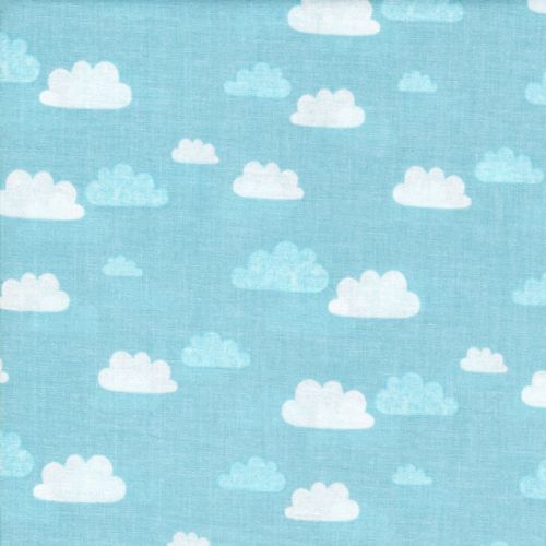 Tissu summer clouds bleu 100% coton larg 110 cm Tissu summer clouds bleu 100% coton larg 110 cm