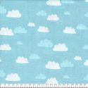 Tissu summer clouds bleu 100% coton larg 110 cm