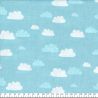 Tissu summer clouds bleu 100% coton larg 110 cm