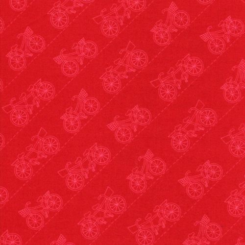 Tissu coton vélos dans les Alpes fond rouge Tissu coton vélos dans les Alpes fond rouge