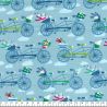 Tissu coton tand'aime  Michael Miller fond bleu