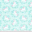 Tissu licornes en médaillon fd vert 100% coton larg 110 cm