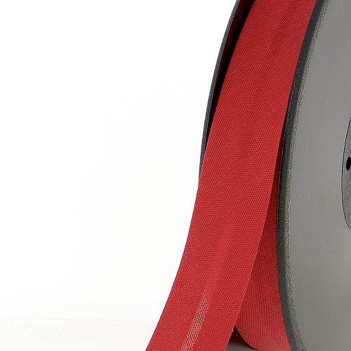 Biais replié 20 mm 50 % coton/50 % poly rouge Biais replié 20 mm 50 % coton/50 % poly rouge