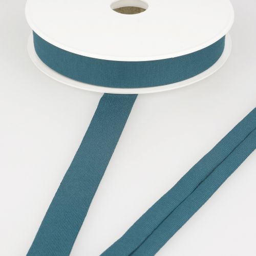 Biais jersey bleu pétrole 92%vi/8%el 20 mm Biais jersey bleu pétrole 92%vi/8%el 20 mm