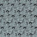 Tissu jersey dinosaures fond bleu