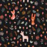Tissu jersey Forest friends fond gris foncé Poppy