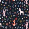 Tissu jersey Forest friends fond bleu foncé Poppy