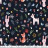 Tissu jersey Forest friends fond bleu foncé Poppy