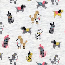 Tissu jersey Pretty dogs glitter fd beige Poppy