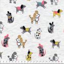 Tissu jersey Pretty dogs glitter fd beige Poppy