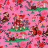 Tissu jersey Bambi and friends rose Fiona Hewitt