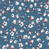 Tissu jersey viscose tulipes fond bleu