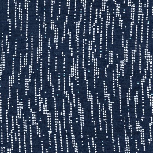 Tissu jersey viscose matrix fond bleu marine Tissu jersey viscose matrix fond bleu marine