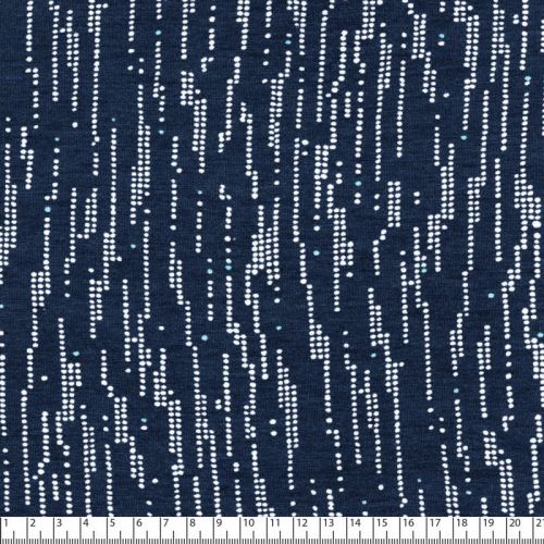 Tissu jersey viscose matrix fond bleu marine Tissu jersey viscose matrix fond bleu marine
