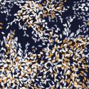 Tissu jersey lin viscose fleuri fond bleu marine