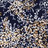 Tissu jersey lin viscose fleuri fond bleu marine