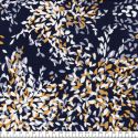Tissu jersey lin viscose fleuri fond bleu marine