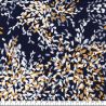 Tissu jersey lin viscose fleuri fond bleu marine