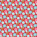 Tissu washi floral fond rouge
