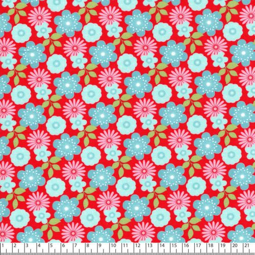 Tissu washi floral fond rouge Tissu washi floral fond rouge