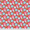 Tissu washi floral fond rouge
