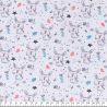 Tissu jersey bunny fond gris