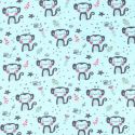 Tissu jersey Monkey fond bleu