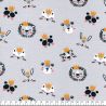 Tissu jersey king animal fond gris