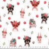 Tissu jersey Woodland animal digital fond blanc Poppy