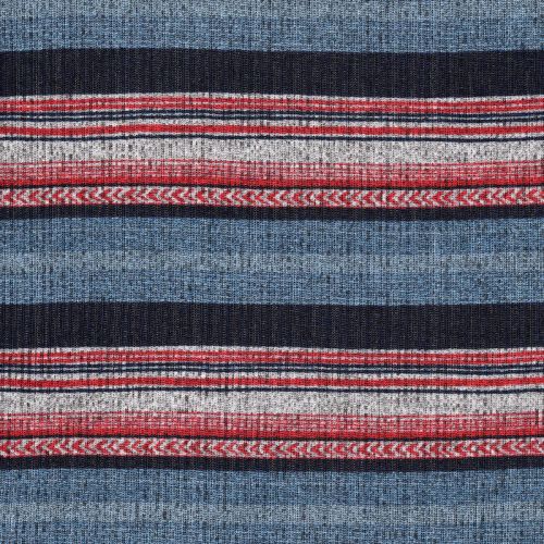 Tissu maille rayé rouge bleu 94%pol/6%el larg 145 cm Tissu maille rayé rouge bleu 94%pol/6%el larg 145 cm