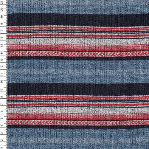 Tissu maille rayé rouge bleu 94%pol/6%el larg 145 cm Tissu maille rayé rouge bleu 94%pol/6%el larg 145 cm