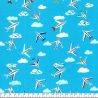 Tissu coton By Plane fond bleu Dashwood