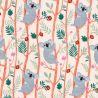 Tissu coton koalas fond rose pâle Dashwood