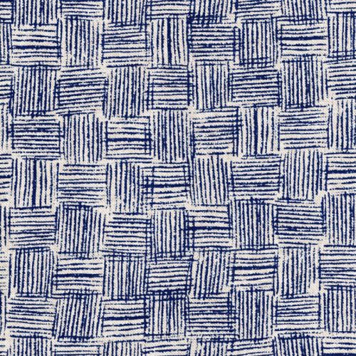 Tissu toile coton mélangé carreaux rayures bleu Tissu toile coton mélangé carreaux rayures bleu