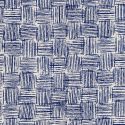 Tissu toile coton mélangé carreaux rayures bleu