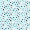 Tissu coton mini sushis fond céladon
