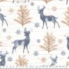 Tissu coton cerfs dans le bois