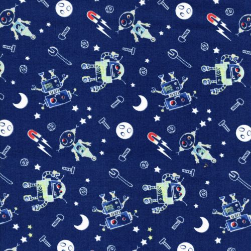 Tissu coton phosphorescent Out of this world fond marine Tissu coton phosphorescent Out of this world fond marine