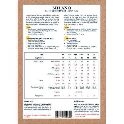 Patron Ikatee Milano 6 mois - 4 ans Patron Ikatee Milano 6 mois - 4 ans
