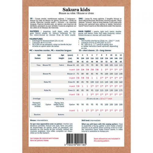 Patron Ikatee Sakura duo Blouse/Robe 3-12 ans