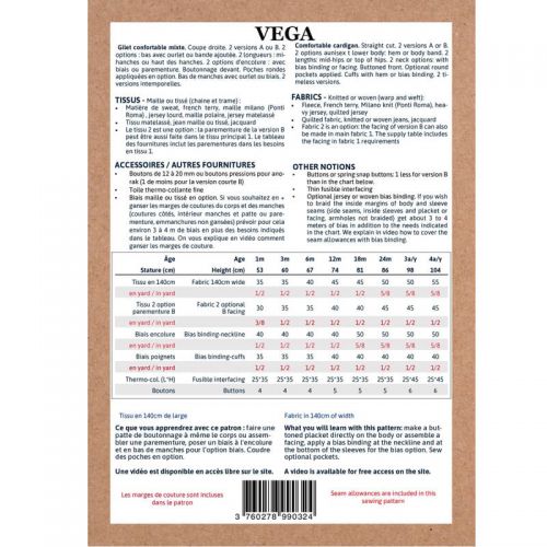 Patron Ikatee Vega 1 mois - 4 ans Patron Ikatee Vega 1 mois - 4 ans