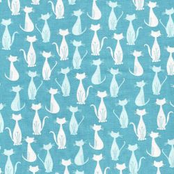 Tissu Chloé and friends bleu 100% coton larg 110cm