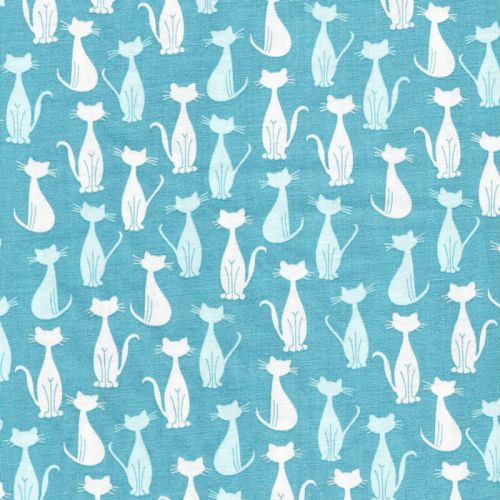 Tissu Chloé and friends bleu 100% coton larg 110cm Tissu Chloé and friends bleu 100% coton larg 110cm