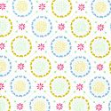 Tissu coton Michael Miller fleurs médaillon fond blanc