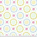Tissu coton Michael Miller fleurs médaillon fond blanc