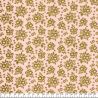 Tissu fleurs dorées fd rose 100%coton larg 110 cm