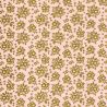Tissu fleurs dorées fd rose 100%coton larg 110 cm